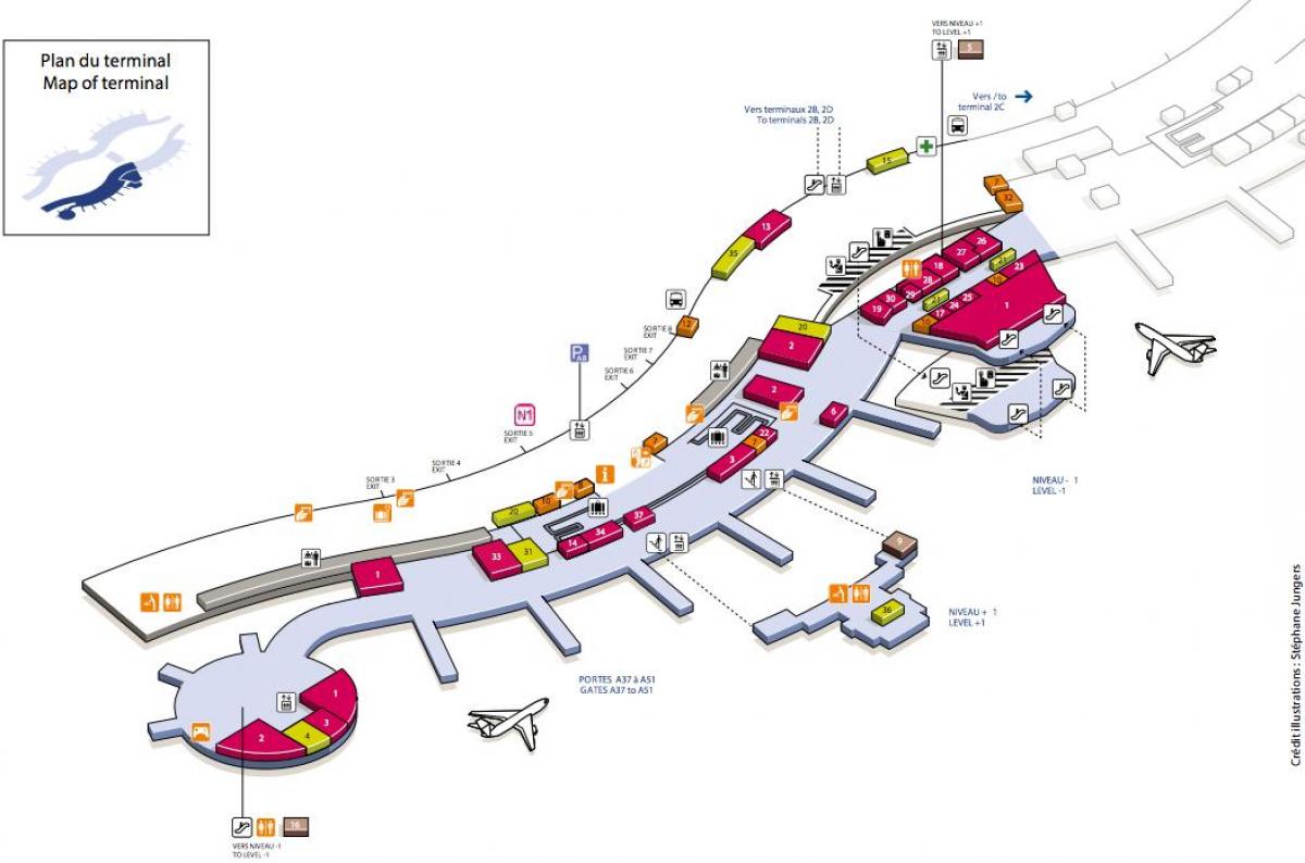 Kart Şarl de Qoll hava limanında terminal 2A