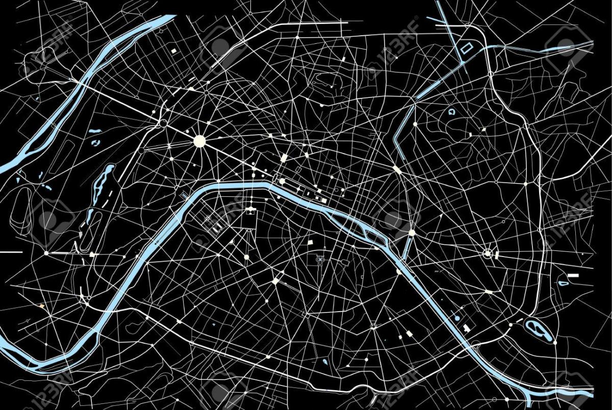 Paris xəritəsi qara və ağ