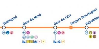 Paris xəritəsi metro xəttinin 5
