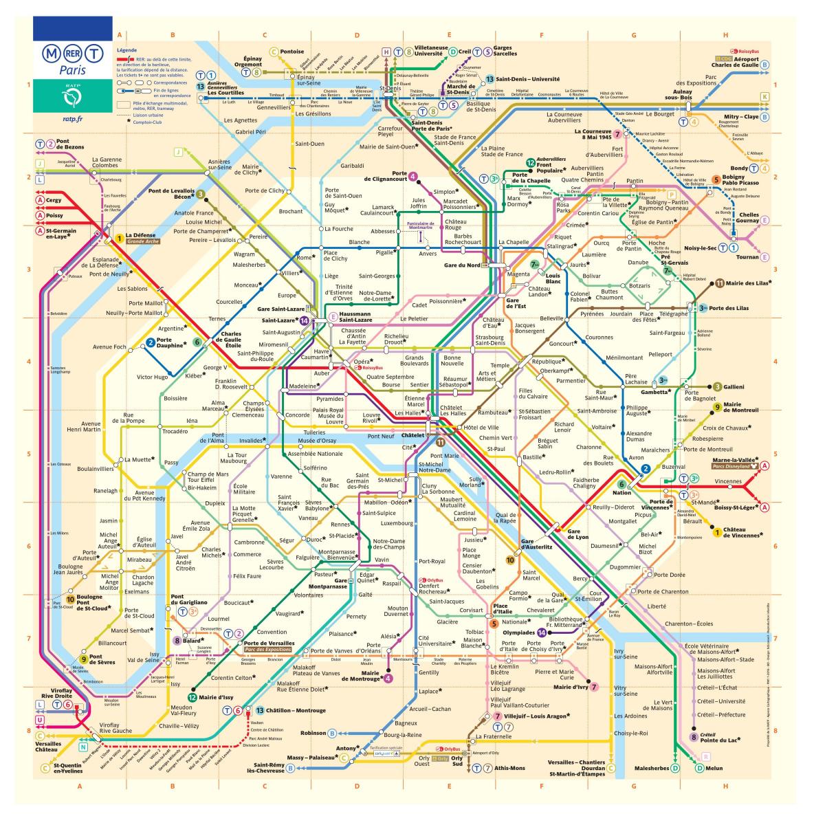 Paris xəritəsi metro