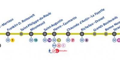 Paris xəritəsi metro xətti 9
