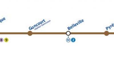 Xətt Paris xəritəsi metro 11