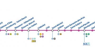 Paris xəritəsi metro xətti 4