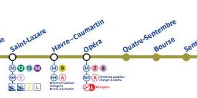 Paris xəritəsi metro xəttinin 3