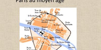 Paris xəritəsi Orta əsrlərdə